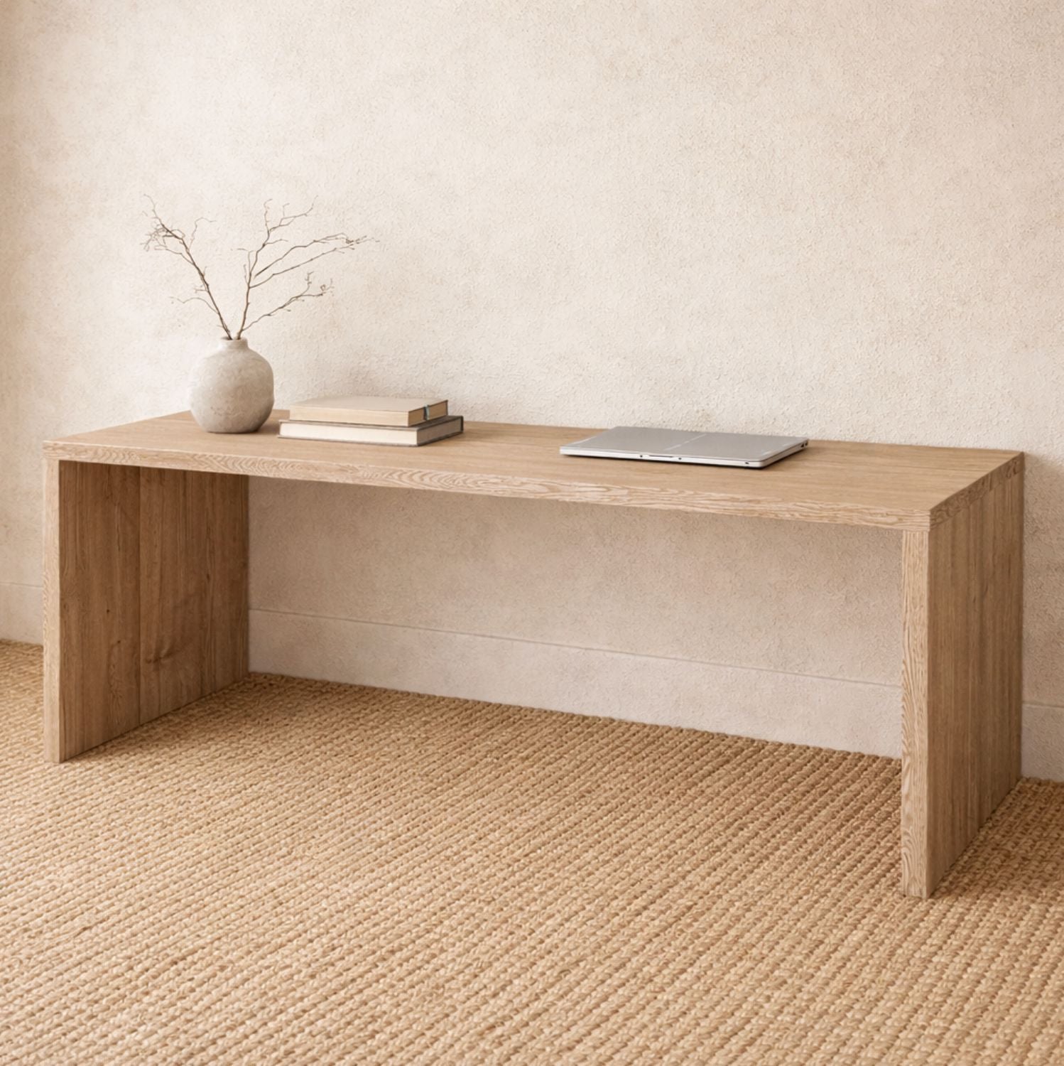 Modern Desk L2000mm Office & Storage Furniture Beachwood Designs Limed Ash