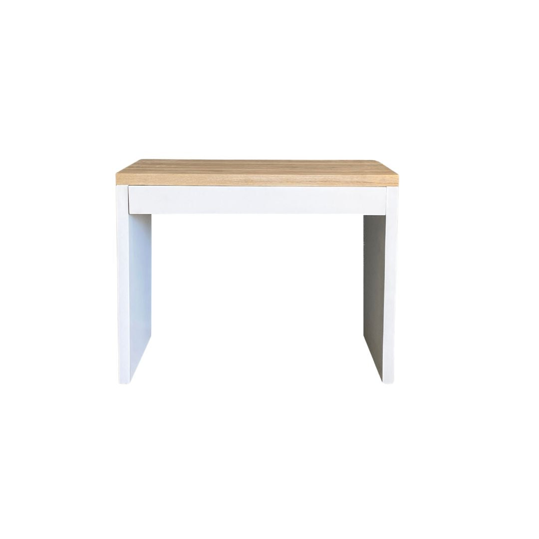 Modern Desk with 1 Drawer L1000mm Office & Storage Furniture Beachwood Designs White & Limed Ash