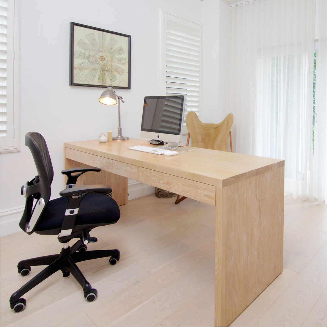 Modern Desk with 2 Drawers L1500mm Office & Storage Furniture Beachwood Designs