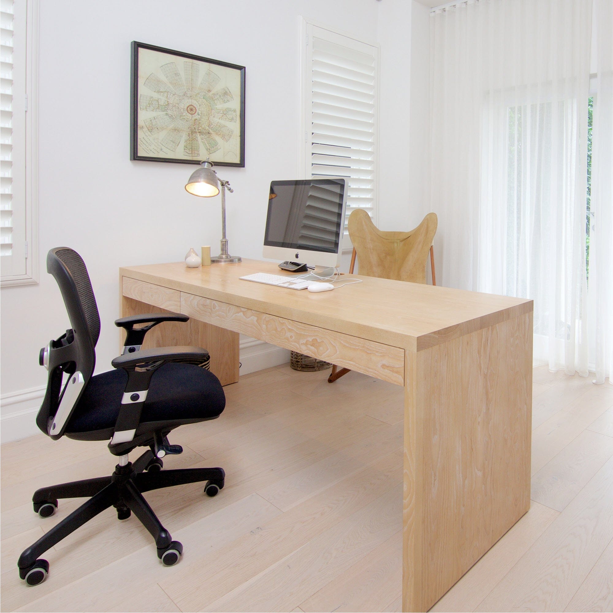 Modern Desk with 2 Drawers L1500mm Office & Storage Furniture Beachwood Designs