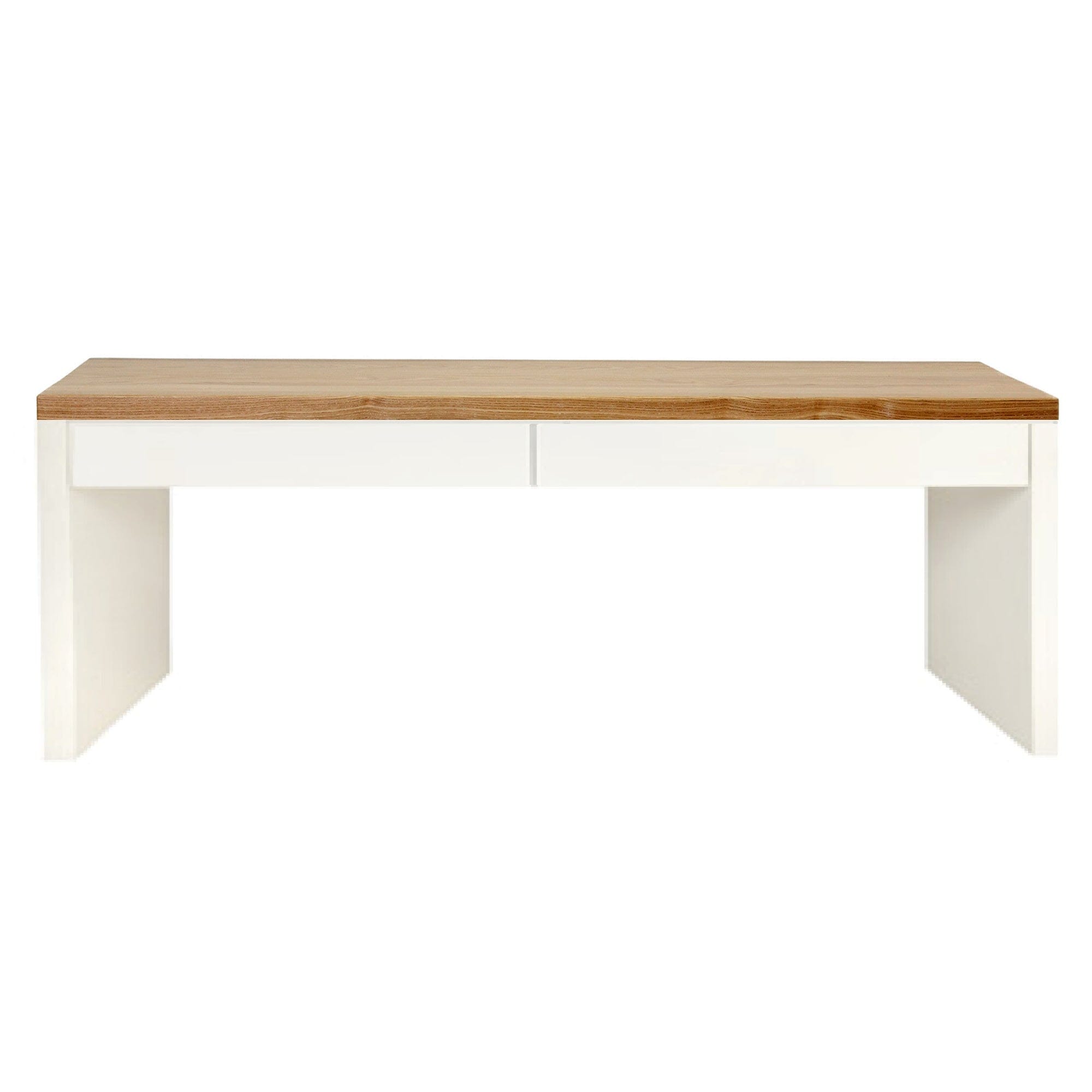 Modern Desk with 2 Drawers L1500mm Office & Storage Furniture Beachwood Designs White & Weathered Oak