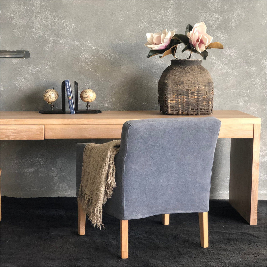 Modern Desk with 3 Drawers L2000mm Office & Storage Furniture Beachwood Designs