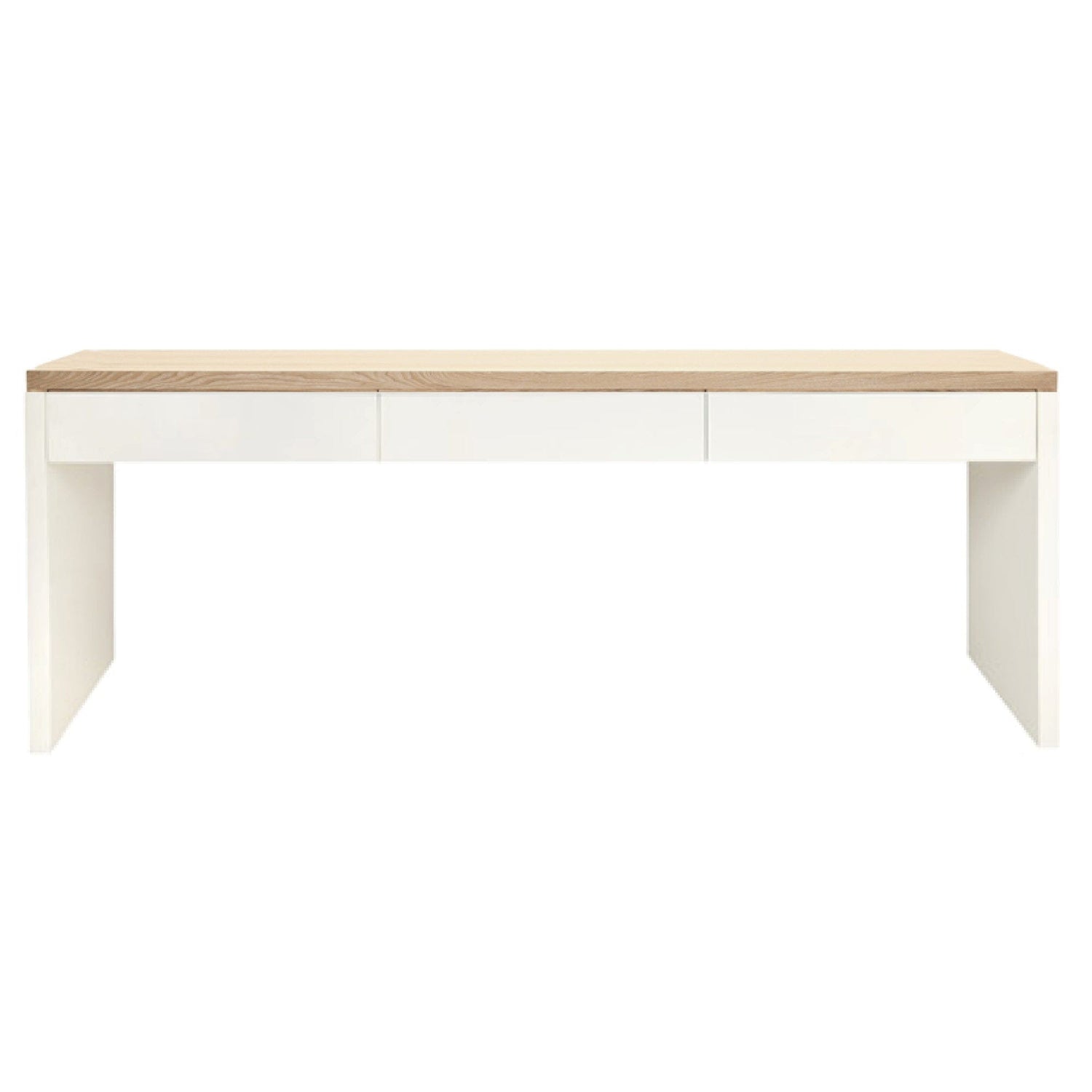 Modern Desk with 3 Drawers L2000mm Office & Storage Furniture Beachwood Designs White & Limed Ash