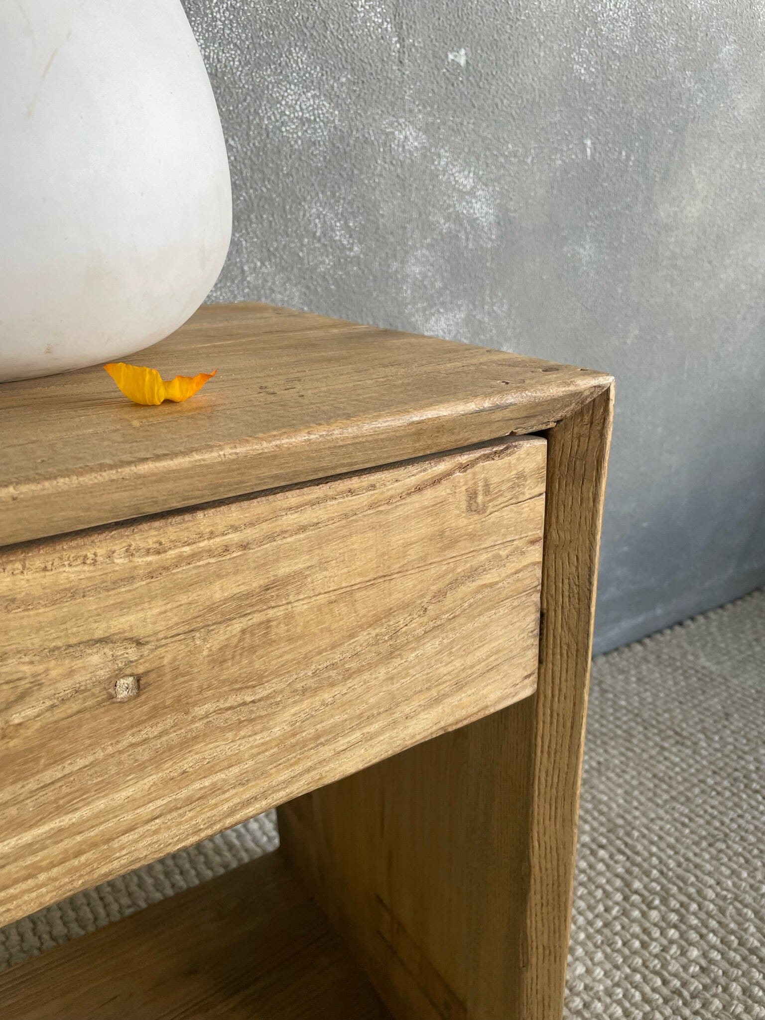 Modern Recessed Elm Bedside L500mm Living Furniture Beachwood Designs