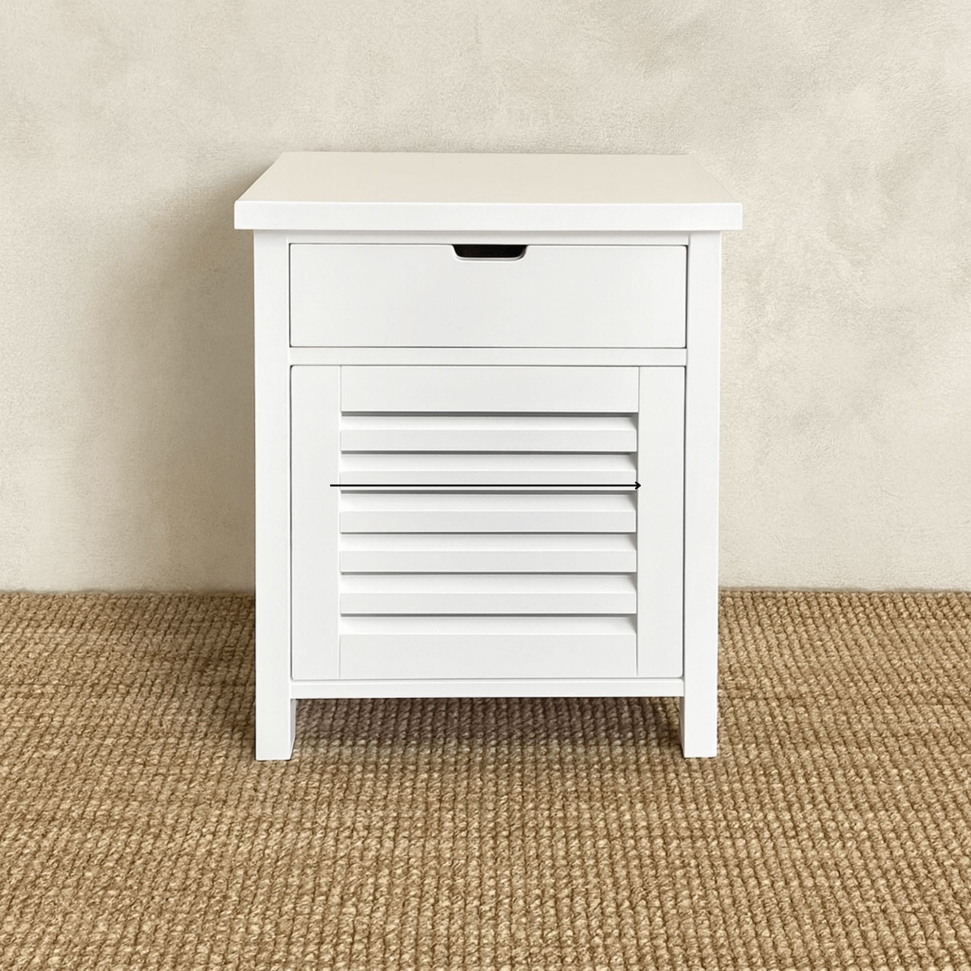 Newport Bedside L600mm - 1 Drawer Bedroom Furniture Beachwood Designs White