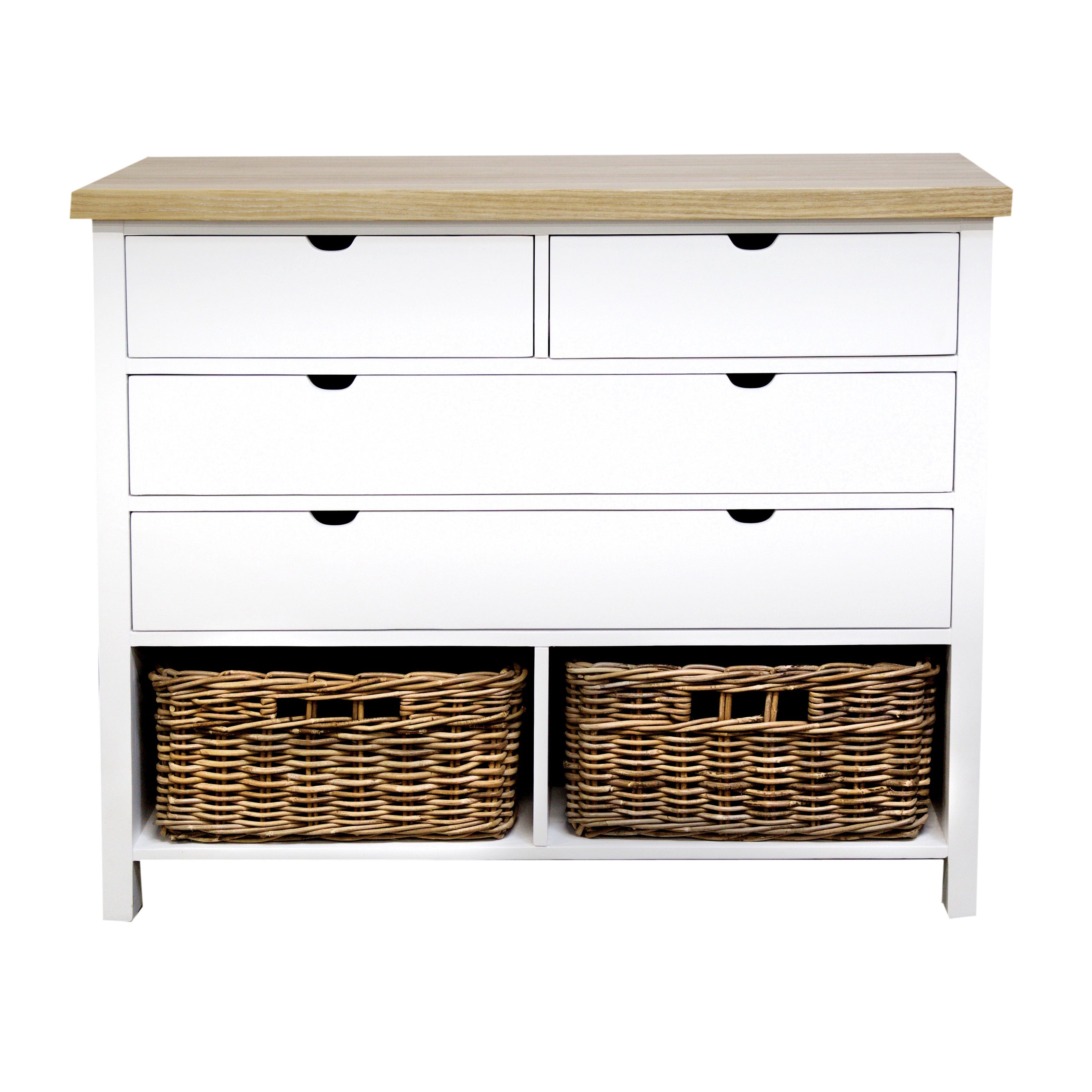 Newport Chest of Drawers L1140mm Bedroom Furniture Beachwood Designs White & Limed Ash