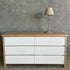 Newport Chest of Drawers L1600mm Bedroom Furniture Beachwood Designs White Drs & Limed Ash Top 