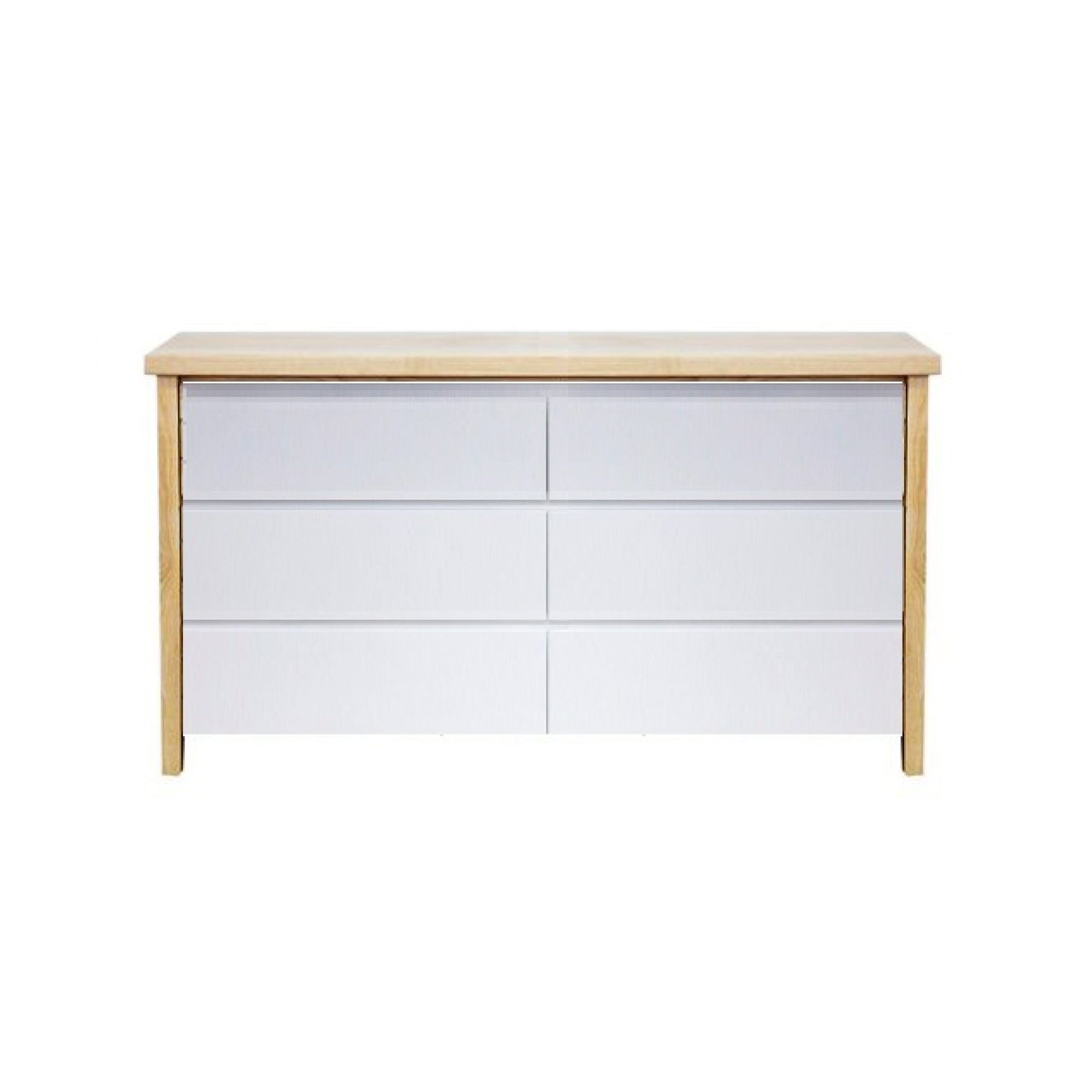 Newport Chest of Drawers L1800mm Bedroom Furniture Beachwood Designs Limed Ash Frame White Drwrs Drs