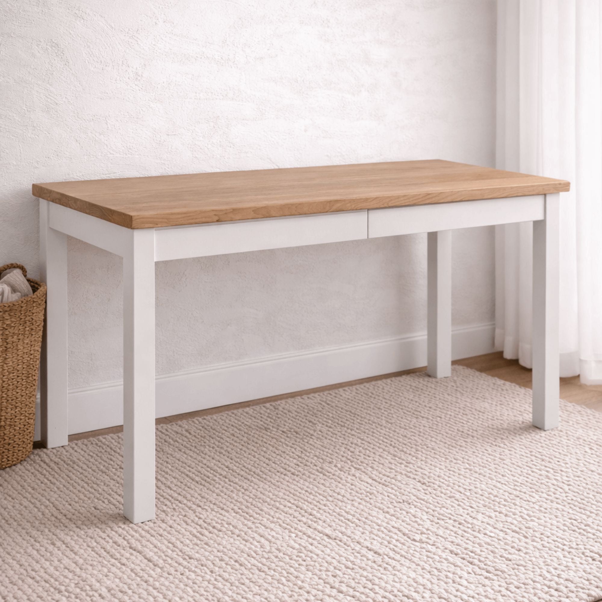 Newport Desk L1500mm Office & Storage Furniture Beachwood Designs White & Limed Ash