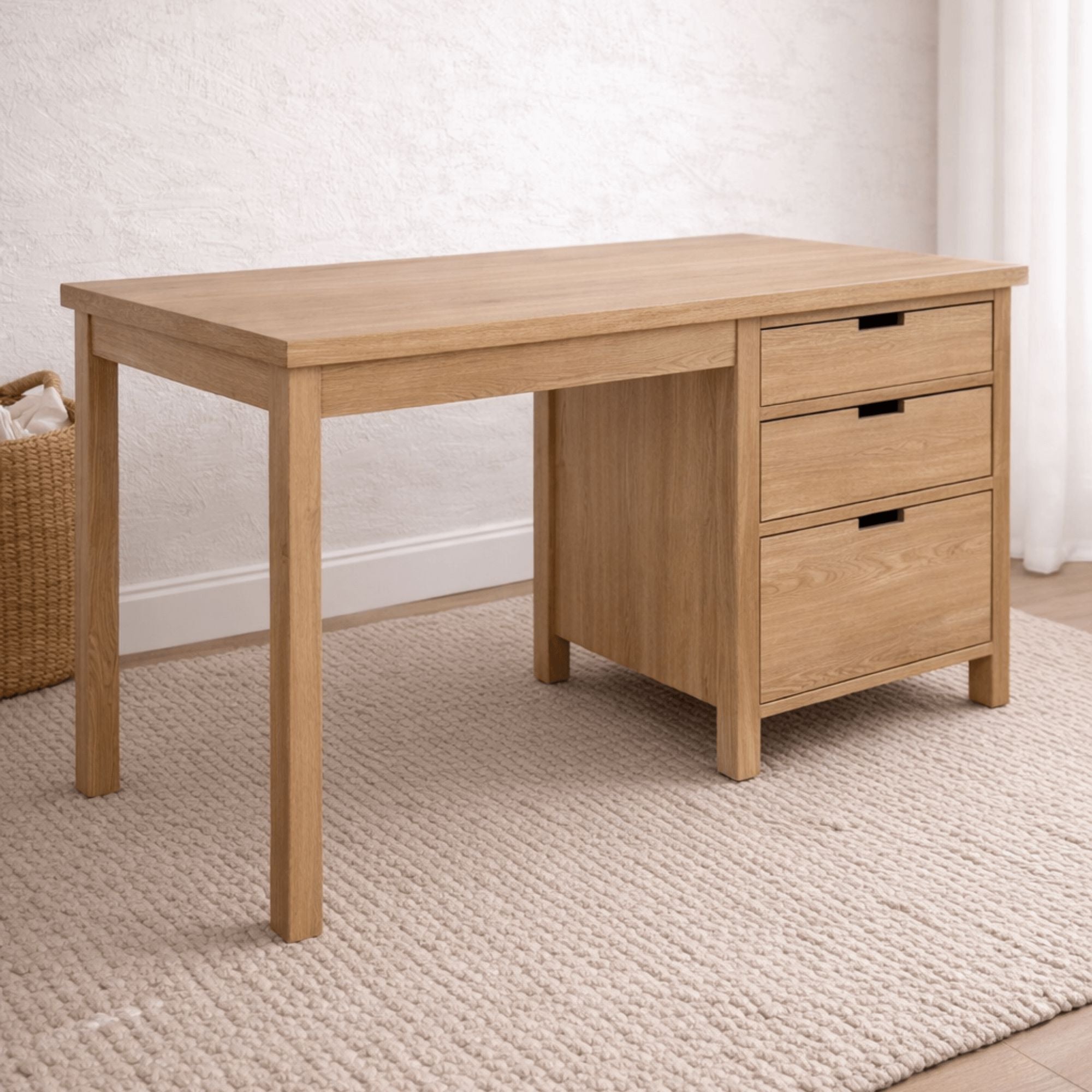 Newport Desk L1500mm with 3 Drawers Office & Storage Furniture Beachwood Designs Limed Ash