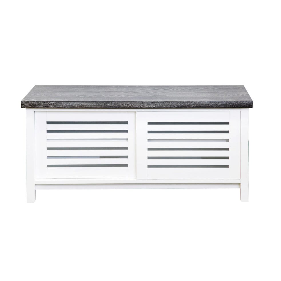 Newport Media Unit L1200mm Living Furniture Beachwood Designs White & Grey Limed