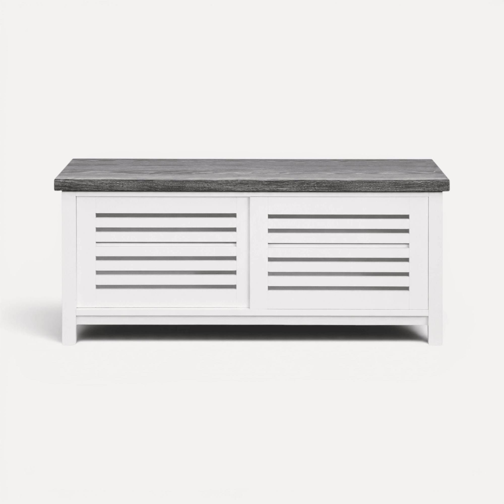 Newport Media Unit L1200mm Living Furniture Beachwood Designs White & Grey Limed