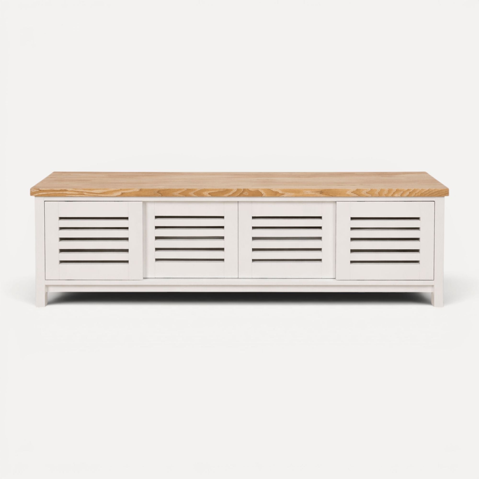 Newport Media Unit L2000mm Living Furniture Beachwood Designs White & Limed Ash