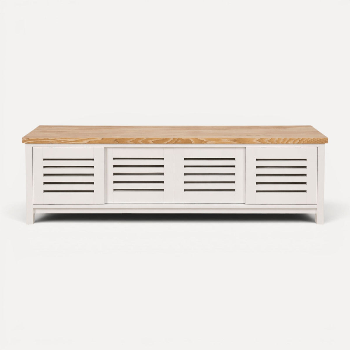 Newport Media Unit L2000mm Living Furniture Beachwood Designs White & Limed Ash