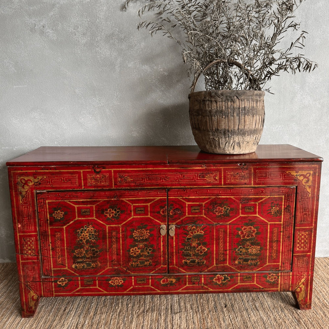 One-Off Elm Antique Red Sideboard L1530mm Living Furniture Beachwood Designs