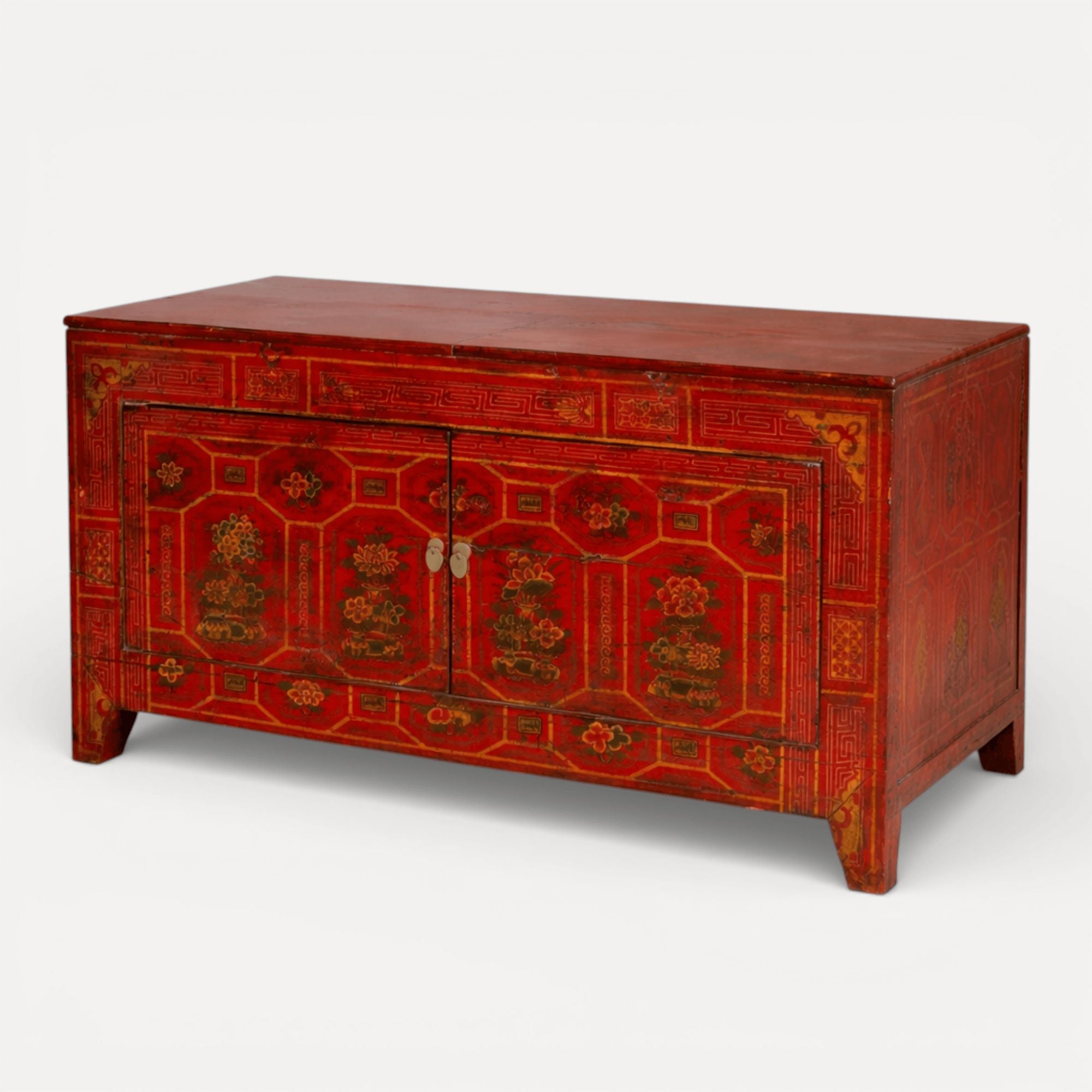 One-Off Elm Antique Red Sideboard L1530mm Living Furniture Beachwood Designs