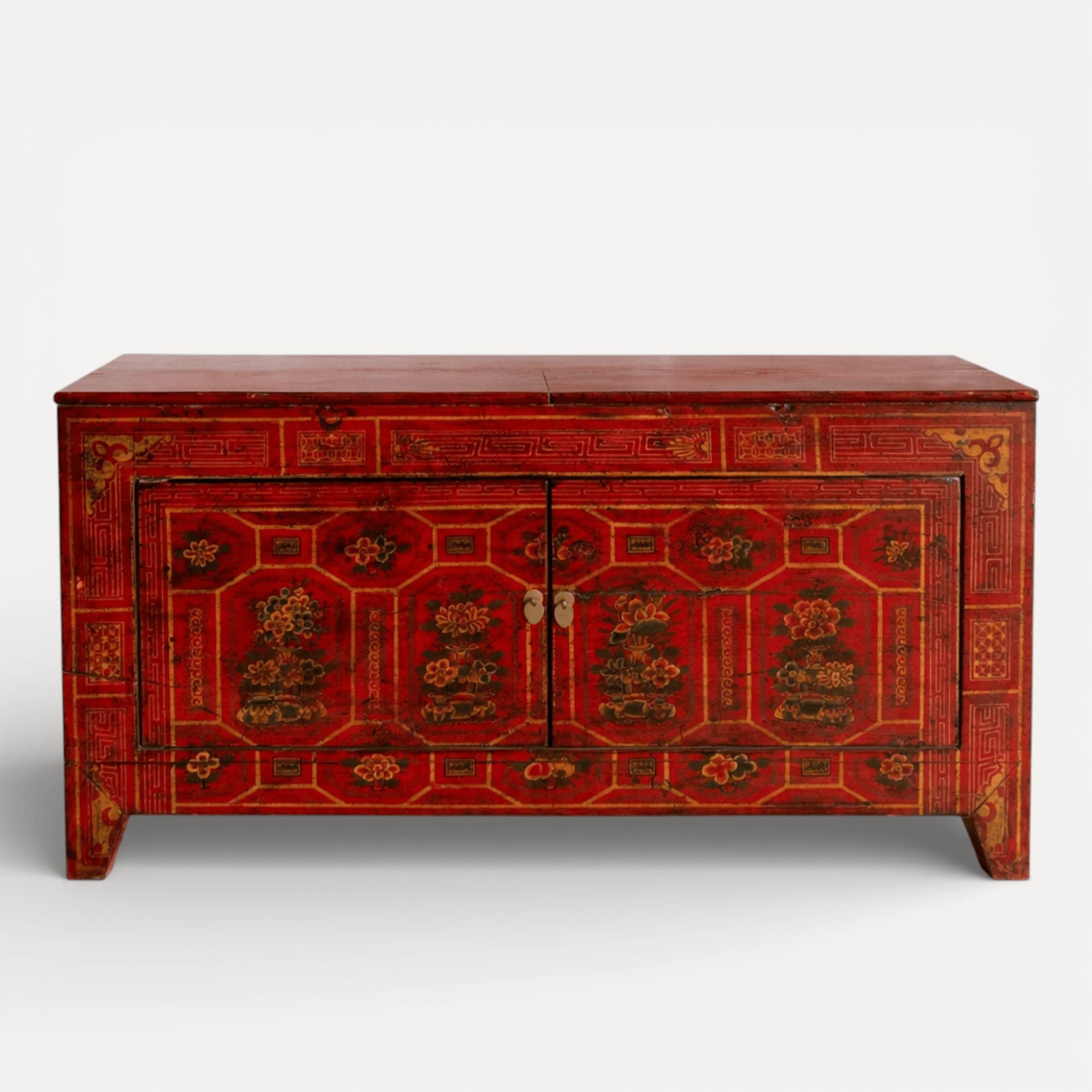 One-Off Elm Antique Red Sideboard L1530mm Living Furniture Beachwood Designs