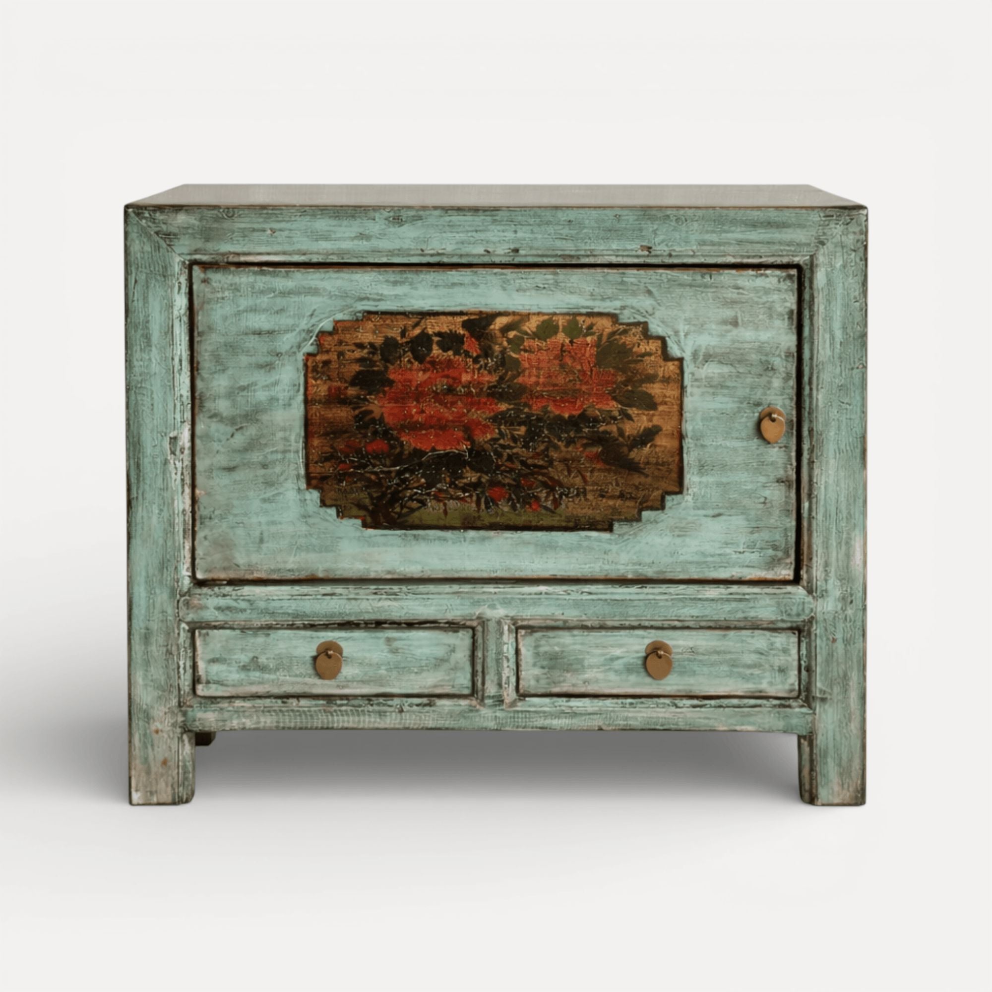 One-Off Elm Blue Distressed Sideboard L850mm Living Furniture Beachwood Designs