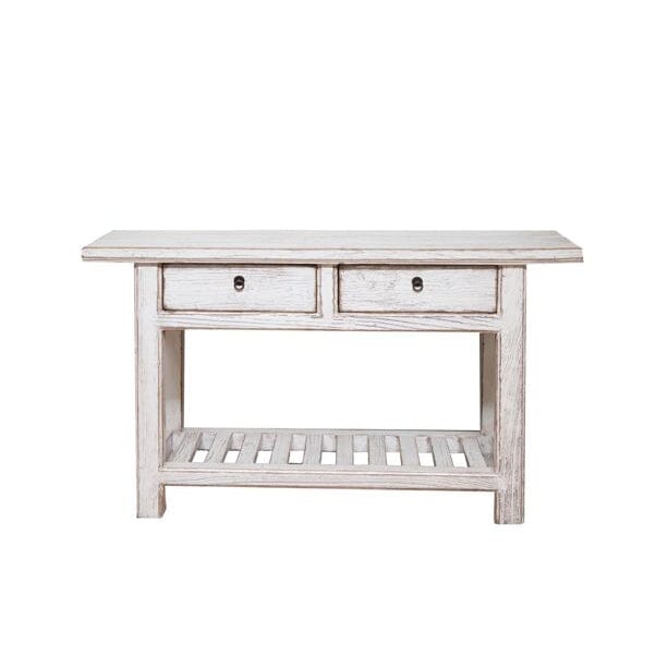 Overhang Elm Console L1200mm Living Furniture Beachwood Designs Painted White Elm