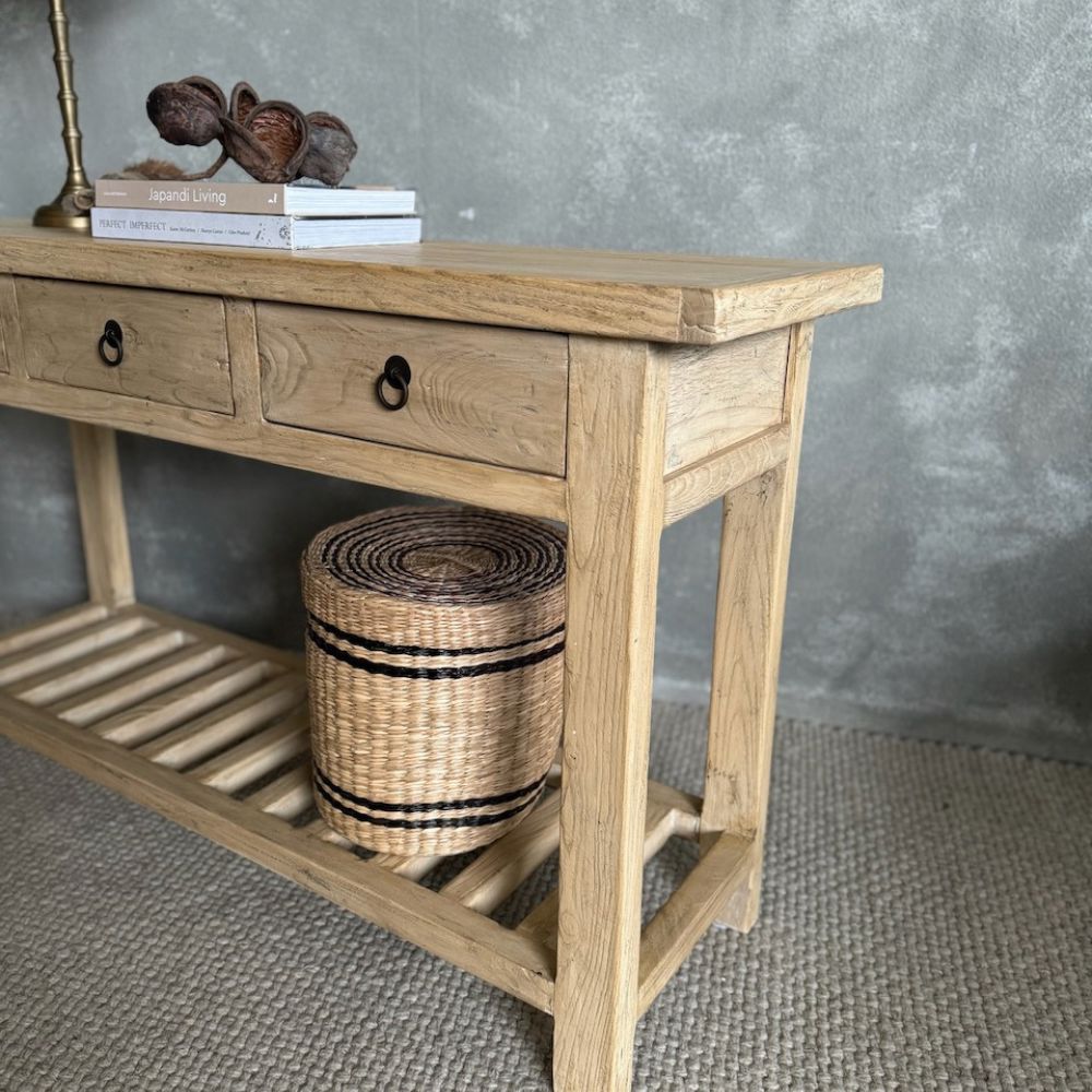 Overhang Elm Console L1600mm - Natural Living Furniture Beachwood Designs