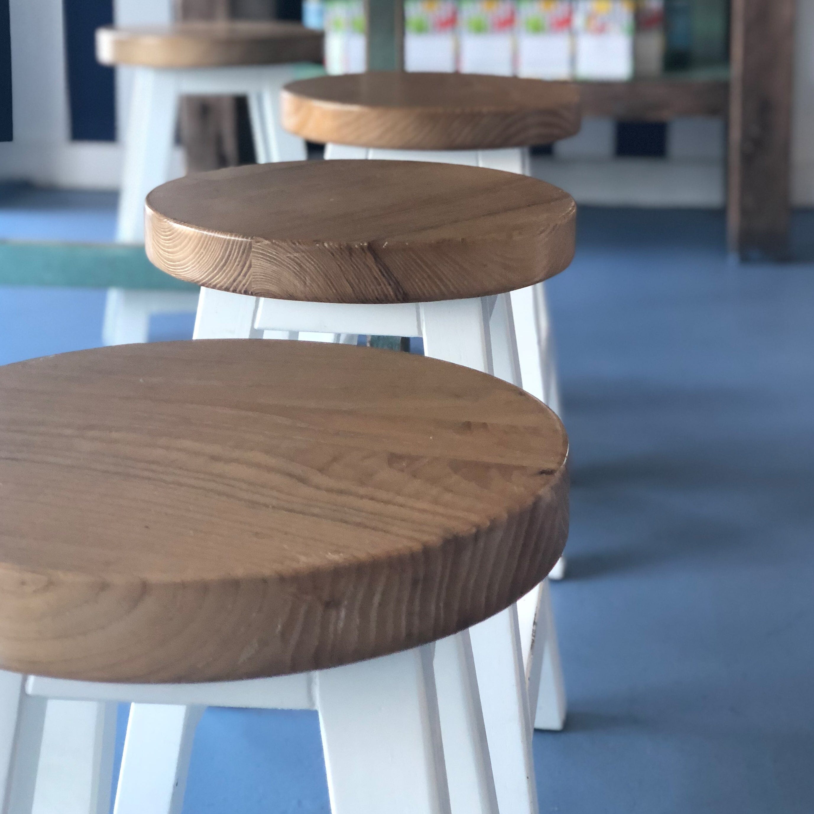 Pacific Stool - White & Limed Ash Dining Furniture Beachwood Designs