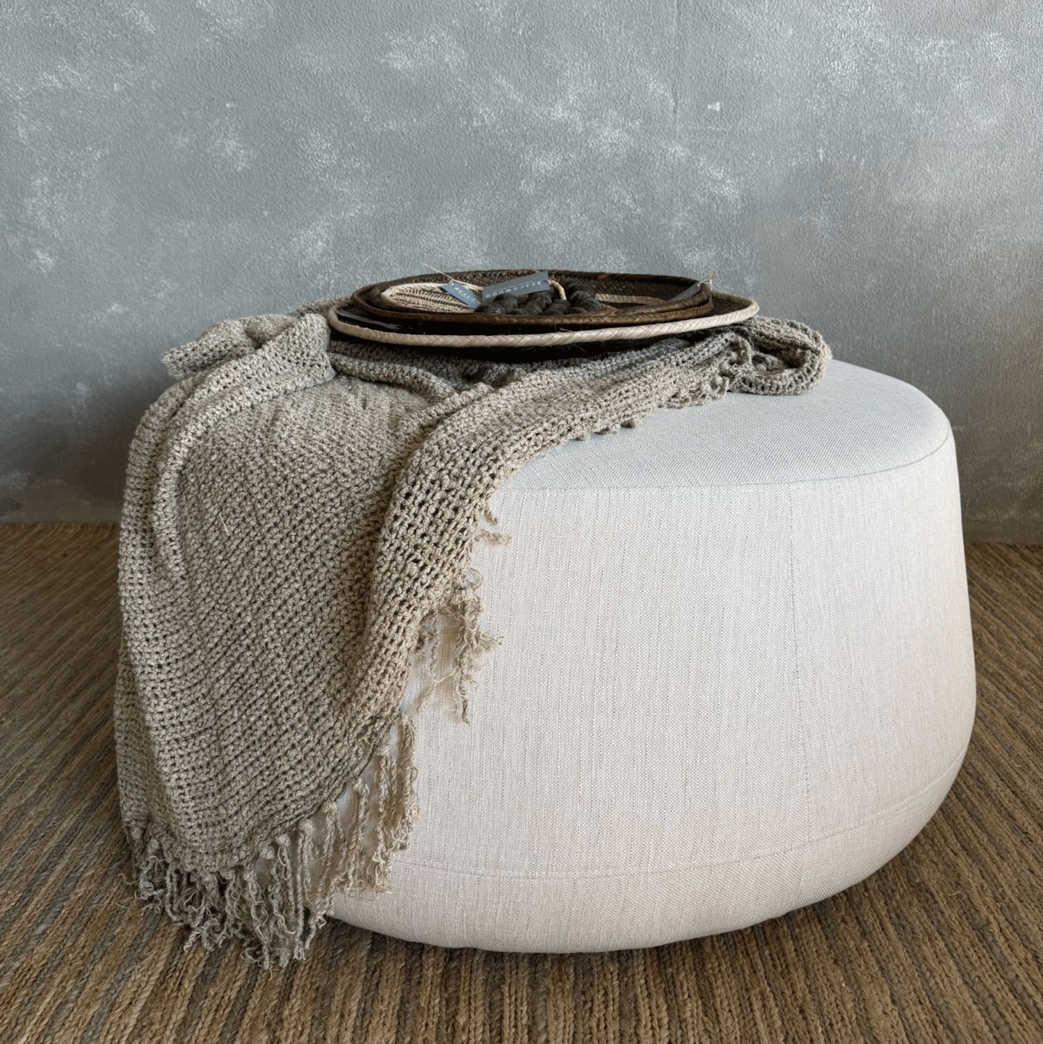 Palma Round Ottoman - D1000mm Living Furniture Beachwood Designs