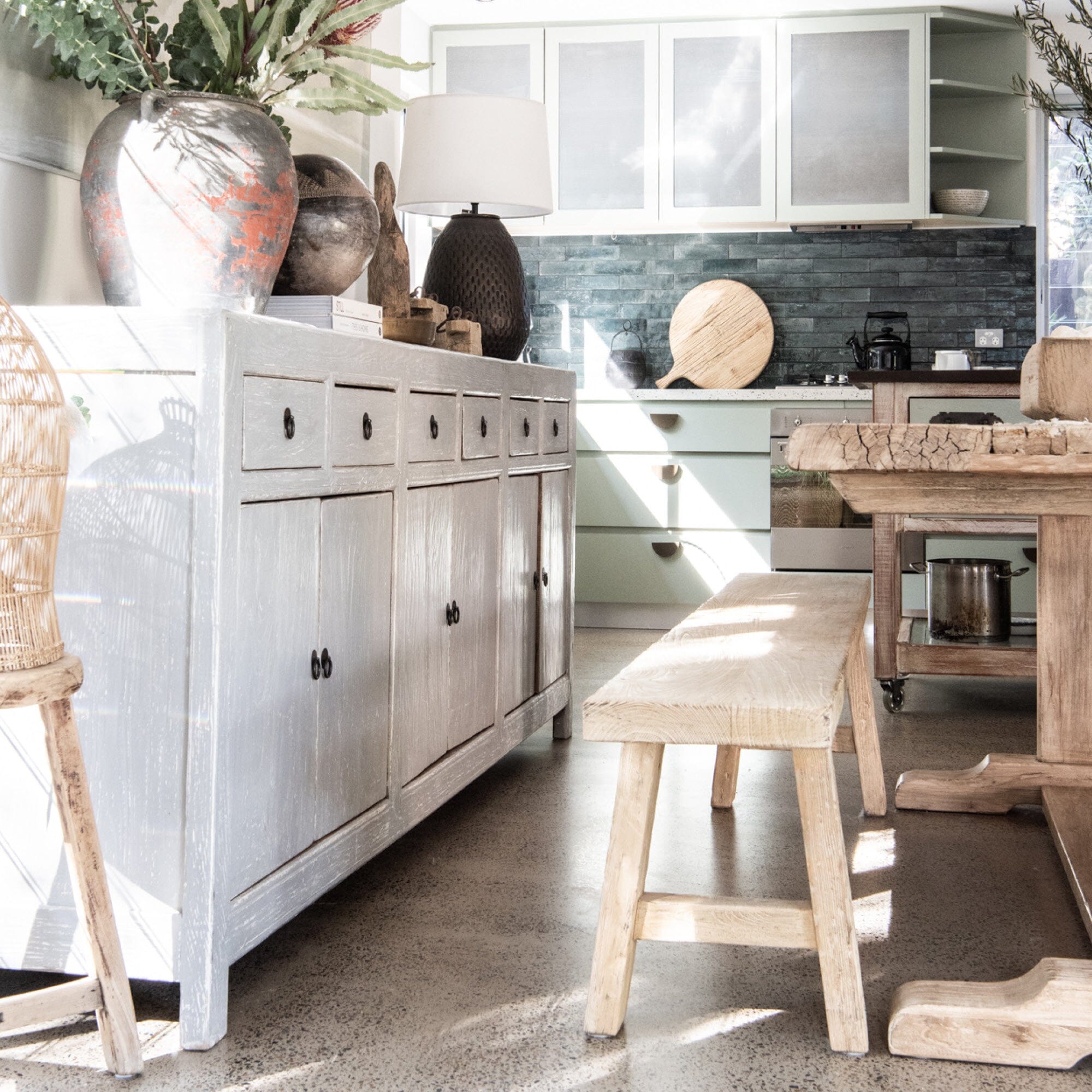 Reclaimed Elm Bench Seat L2100mm Dining Furniture Beachwood Designs