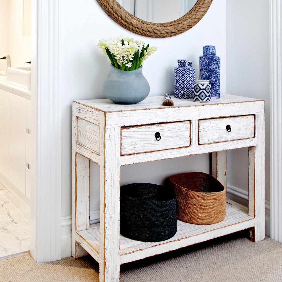 Reclaimed Elm Console L1000mm Living Furniture Beachwood Designs