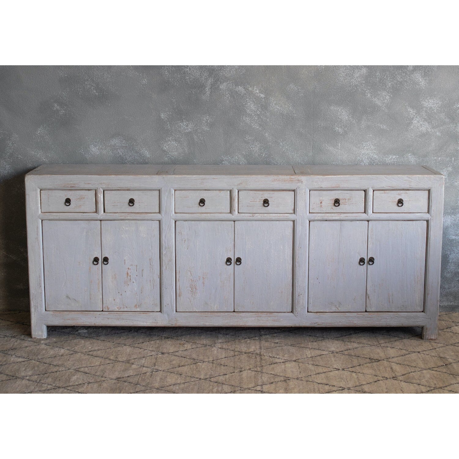 Reclaimed Elm Sideboard L2400mm Living Furniture Beachwood Designs Painted Light Grey Elm
