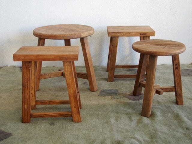 Rectangular Elm Stool Dining Furniture Beachwood Designs