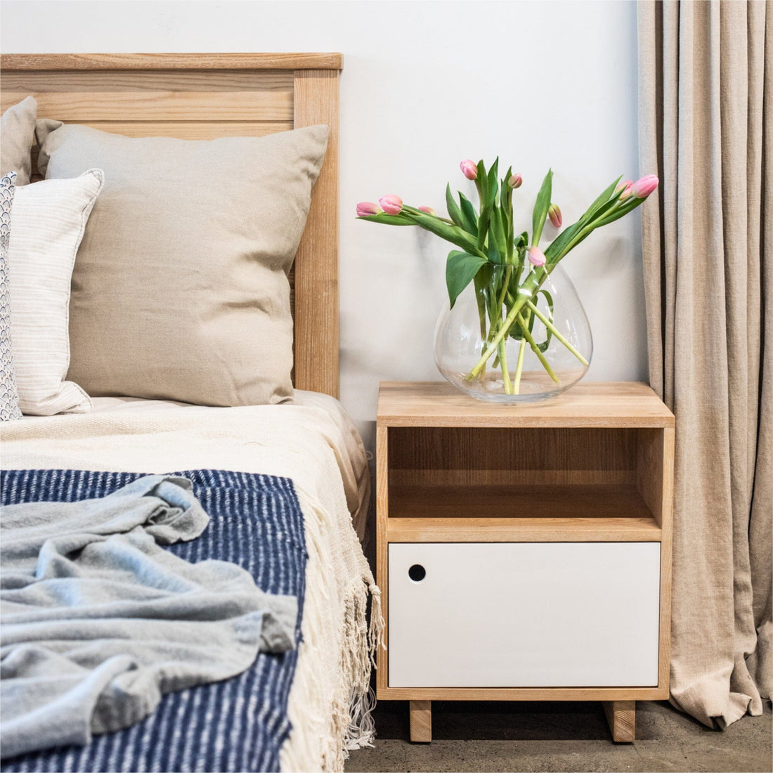 Romo Bedside L550mm Bedroom Furniture Beachwood Designs 