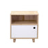 Romo Bedside L550mm Bedroom Furniture Beachwood Designs Limed Ash Frame White Drwrs Drs 