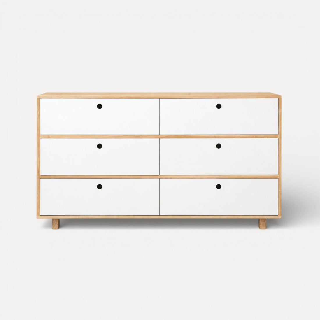 Romo Chest of Drawers L1600mm Bedroom Furniture Beachwood Designs Limed Ash Frame White Drwrs Drs
