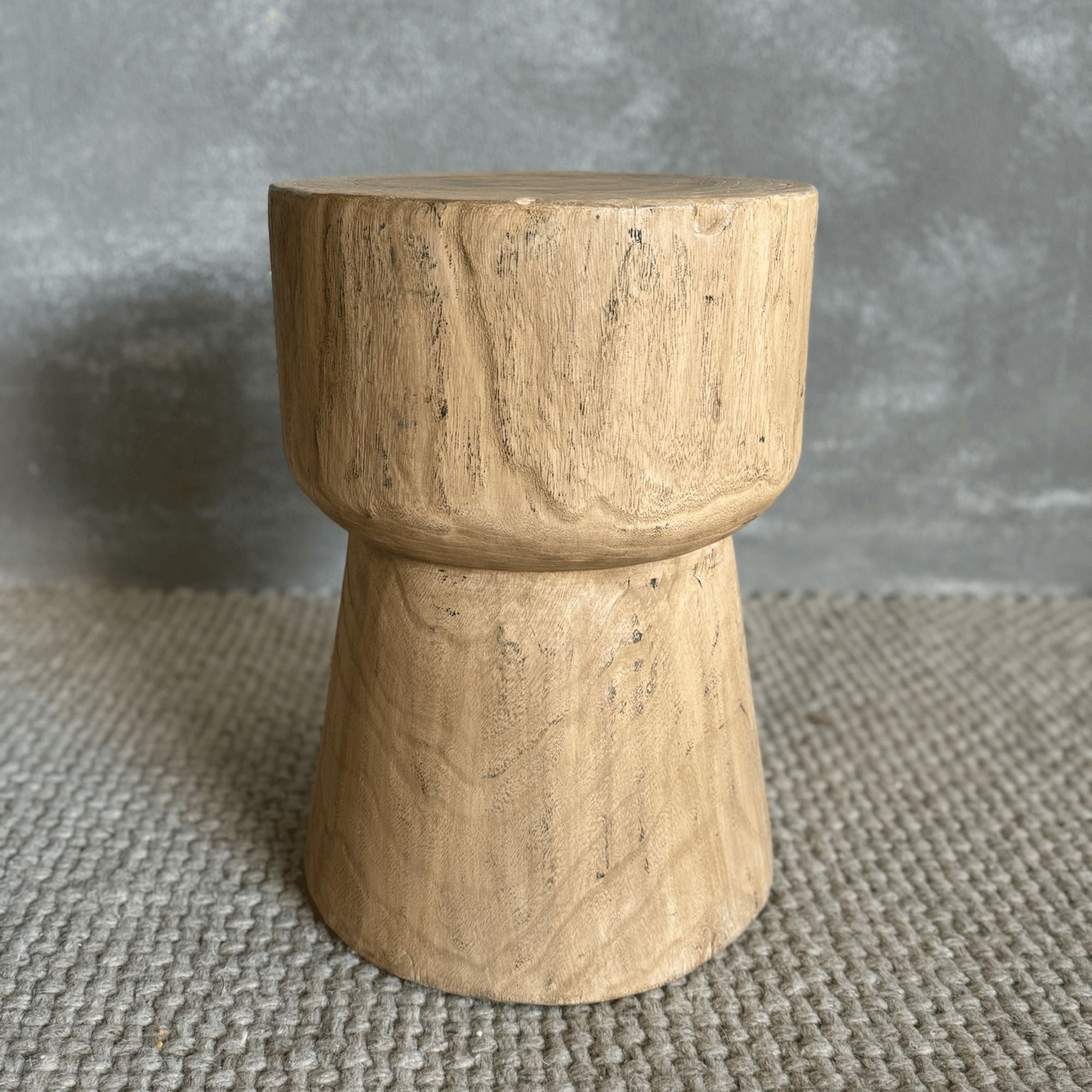 Round Drum Elm Stool Dining Furniture Beachwood Designs