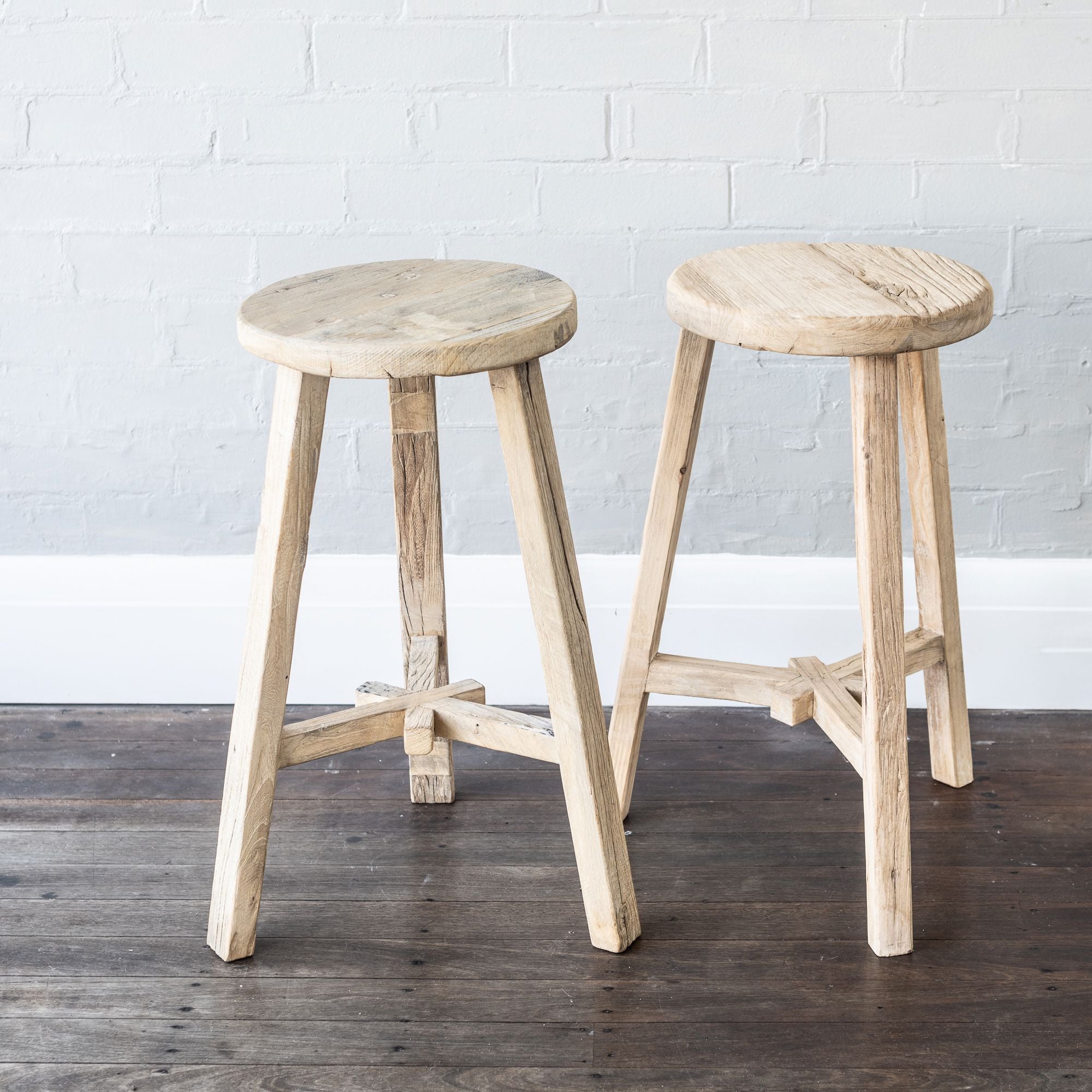 Round Elm Bar Stool Dining Furniture Beachwood Designs
