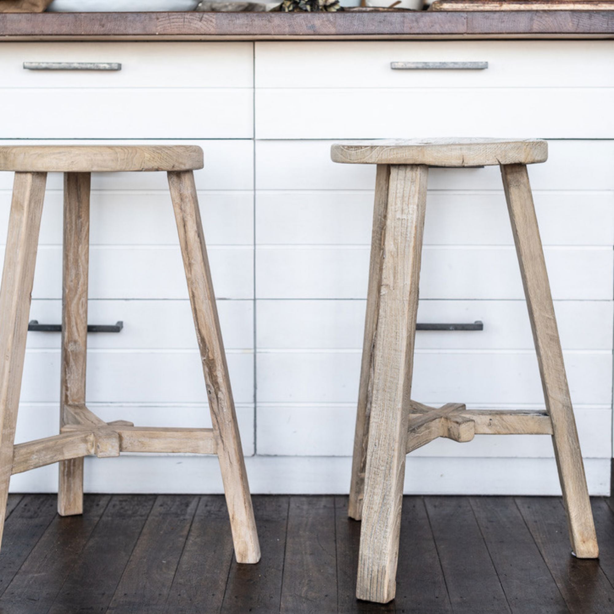 Round Elm Bar Stool Dining Furniture Beachwood Designs