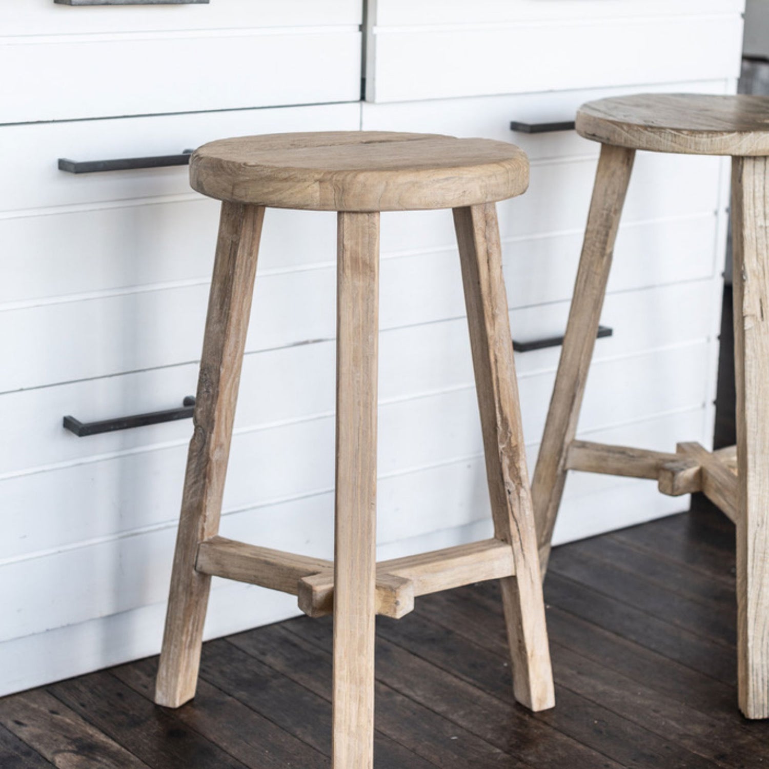 Round Elm Bar Stool Dining Furniture Beachwood Designs