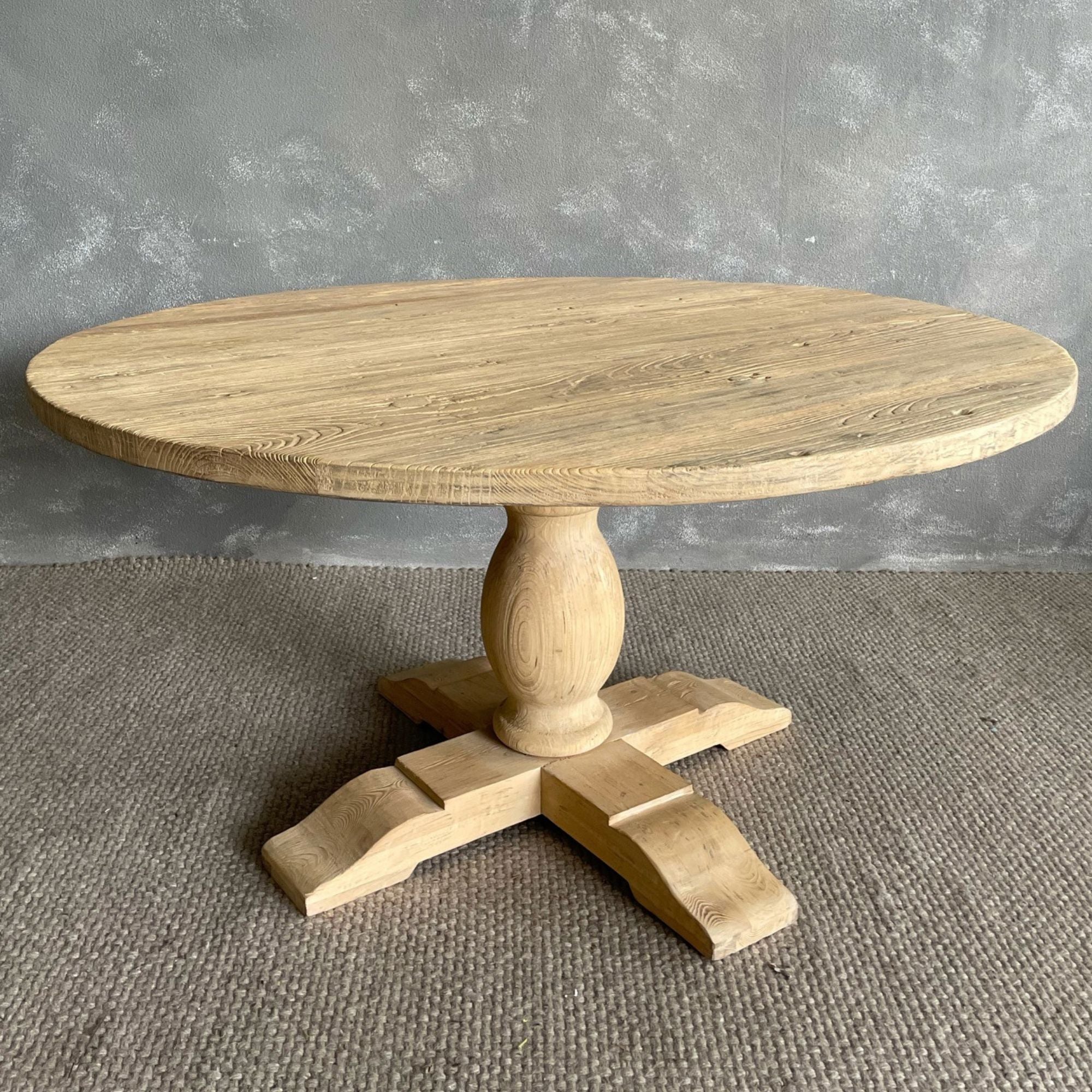 Round Elm Pedestal Dining Table D1500mm - Natural Dining Furniture Beachwood Designs