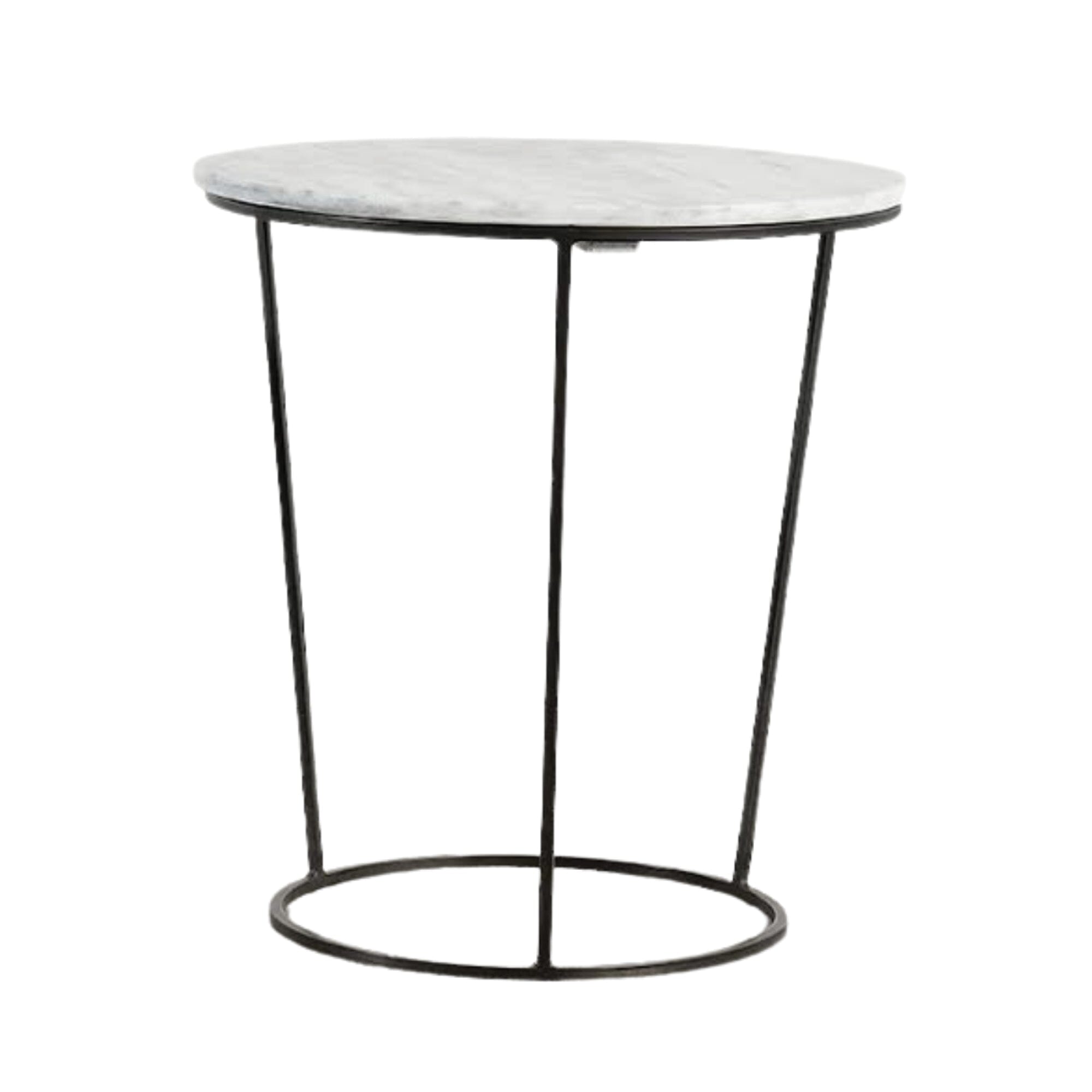 Round Marble Top Side Table - 500D Living Furniture Beachwood Designs