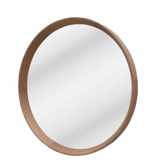 Round Oak Mirror 600D - Natural Homewares Beachwood Designs 
