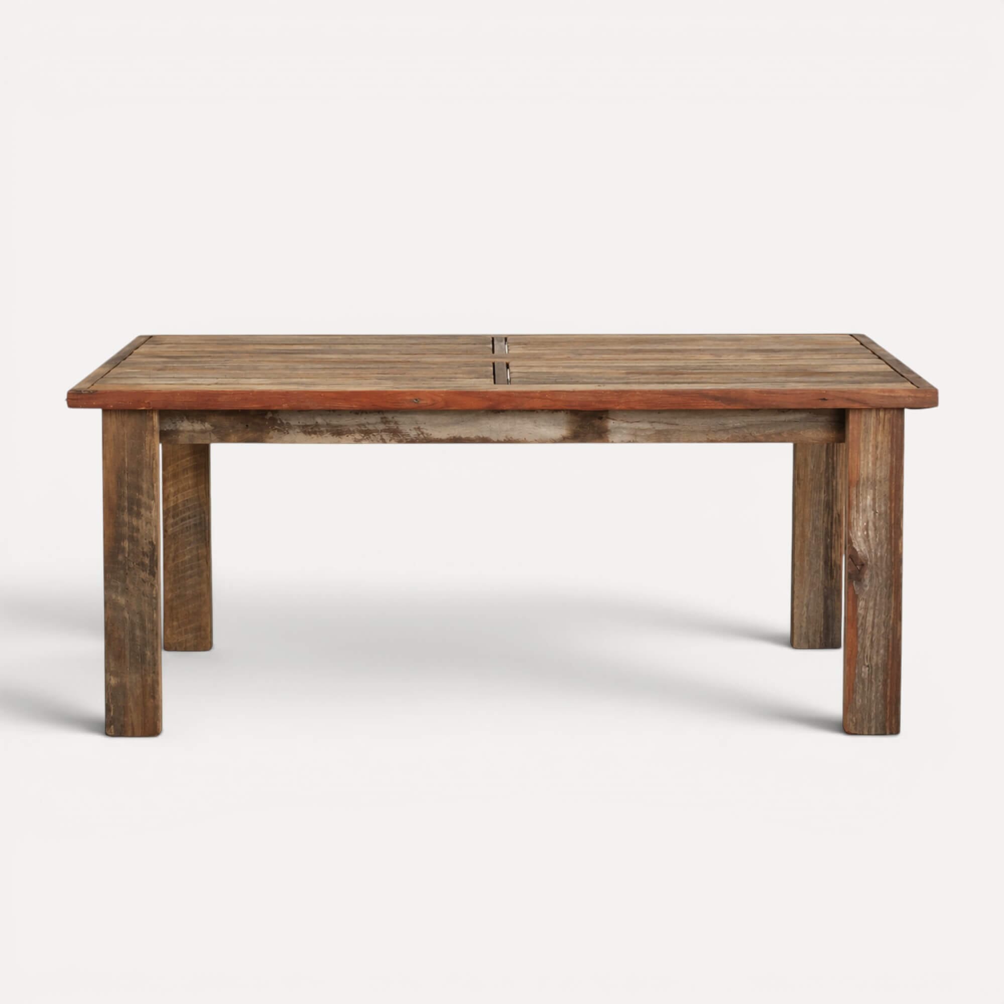 Rustic Outdoor Timber Table L2100mm Outdoor Furniture Beachwood Designs Outdoor Fence Paling Natural Oiled (OD-FT-1)