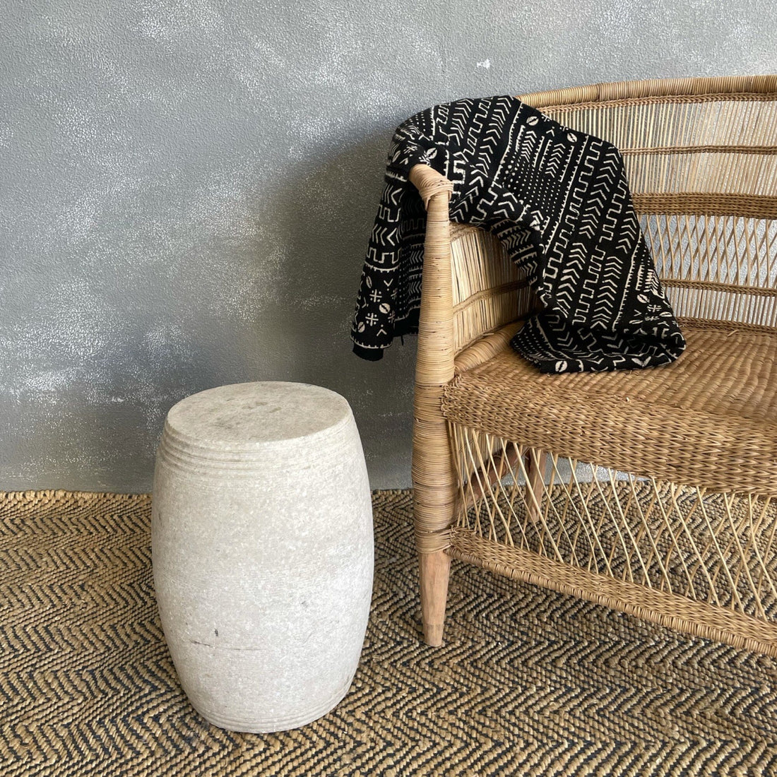 Solid Stone Stool Living Furniture Beachwood Designs 