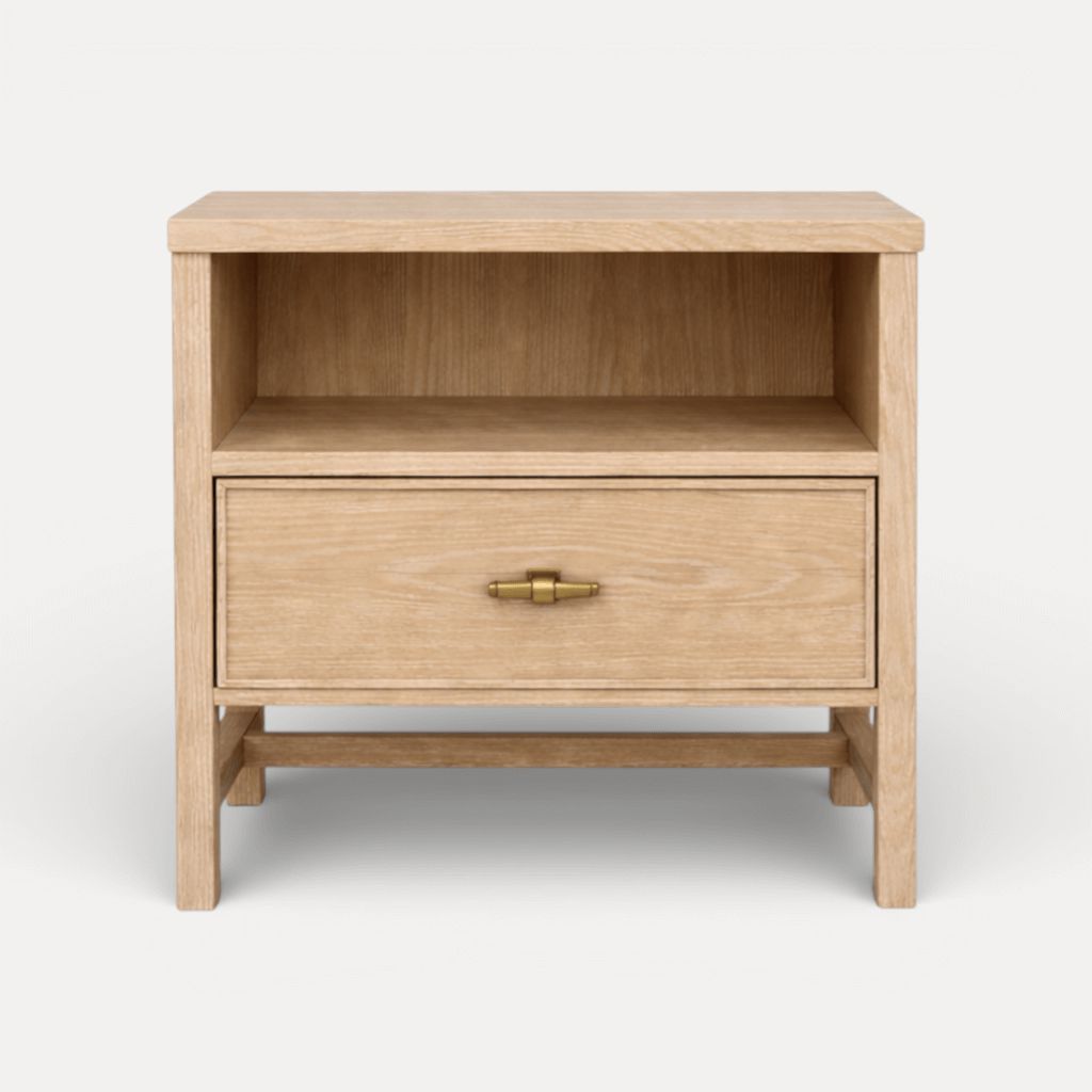 Sorrento Bedside L600mm Bedroom Furniture Beachwood Designs Limed Ash