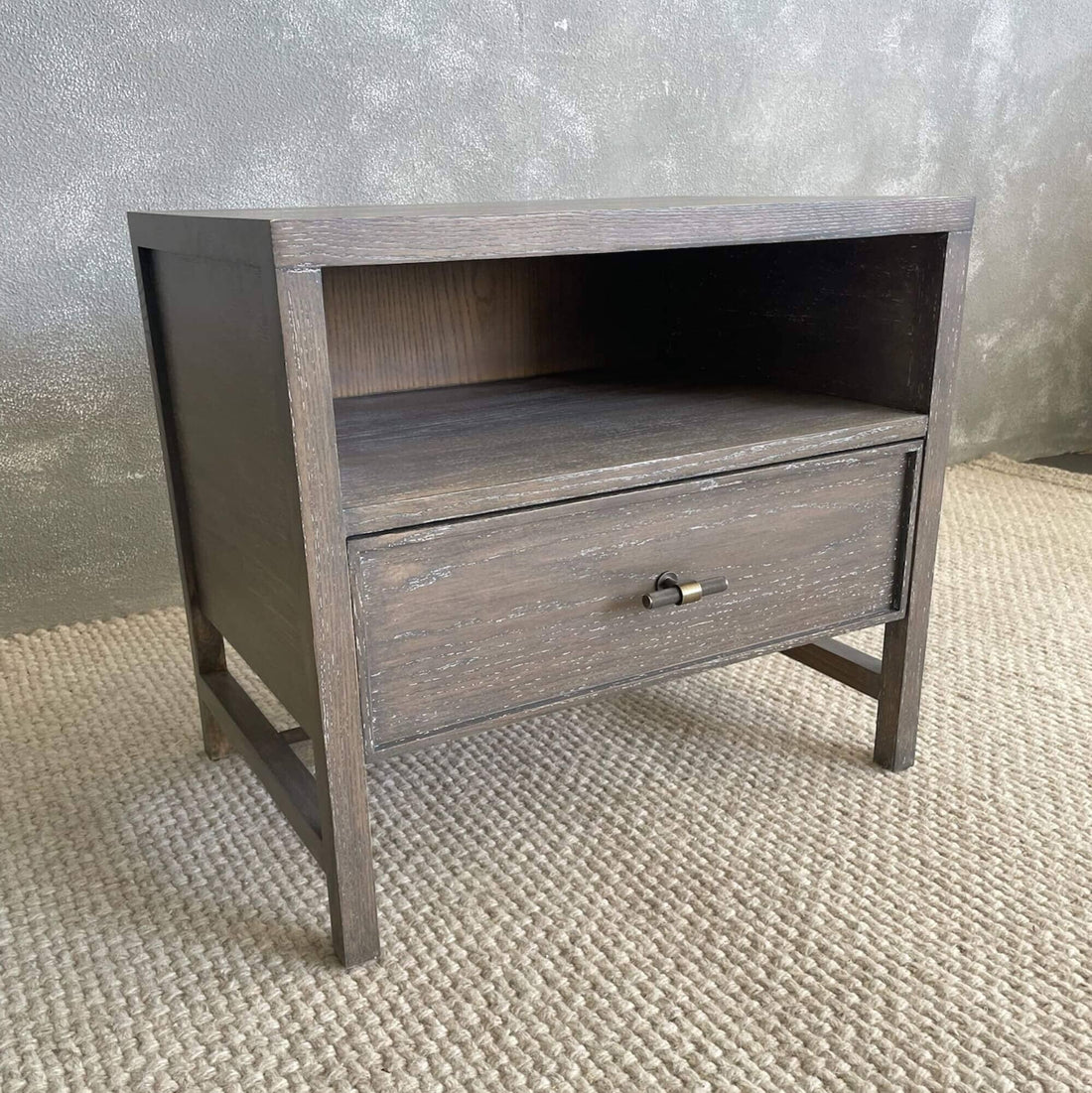 Sorrento Bedside L600mm - Smoked Grey Bedroom Furniture Beachwood Designs 