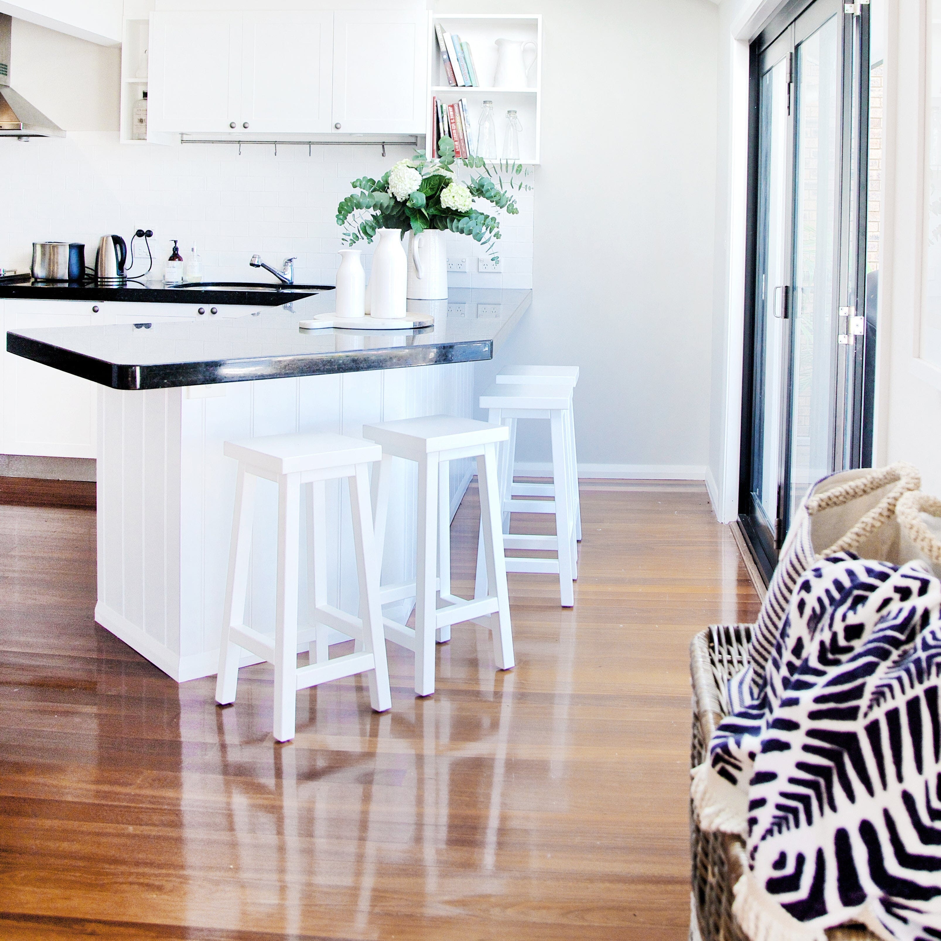 Square Bar Stool - White Dining Furniture Beachwood Designs