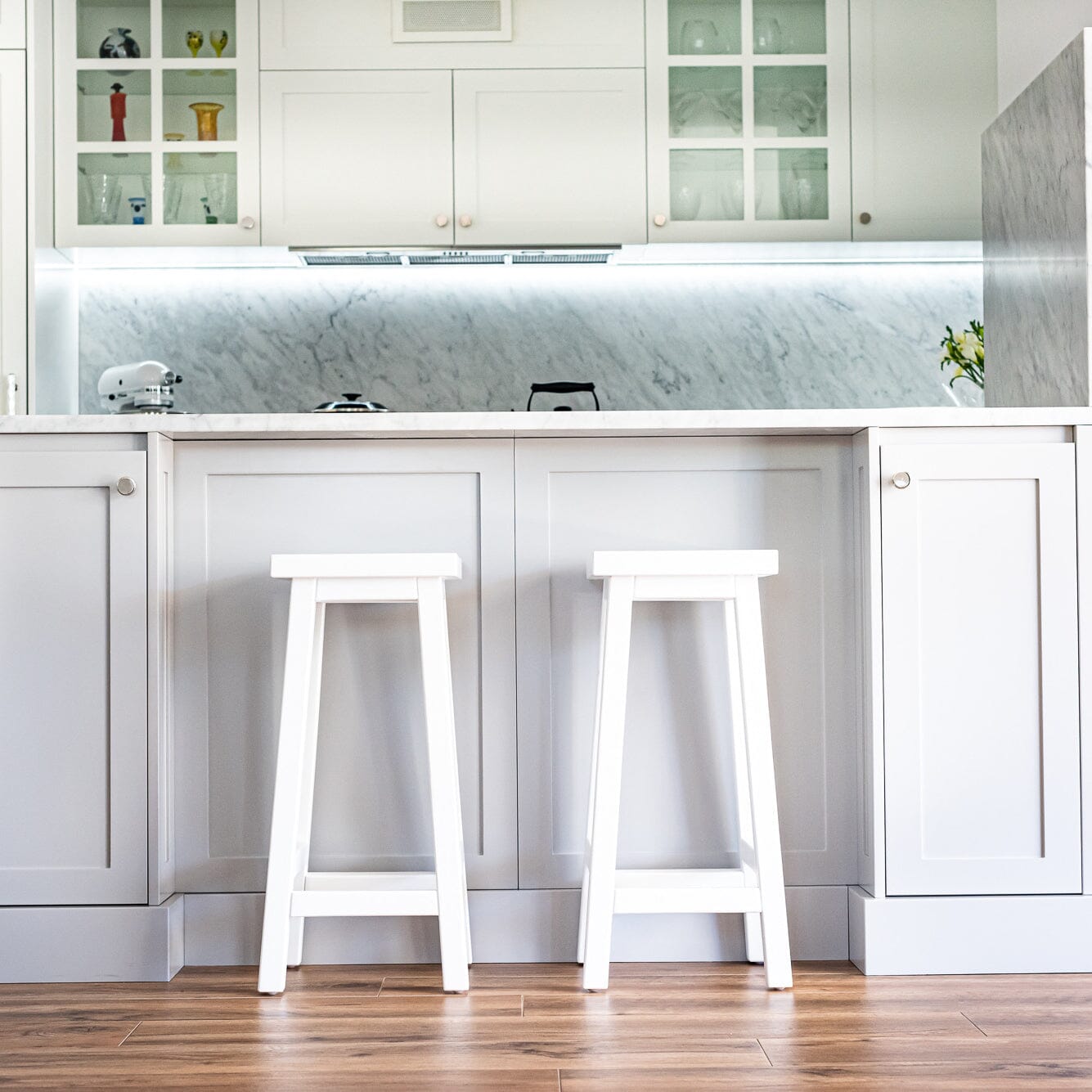 Square Bar Stool - White Dining Furniture Beachwood Designs