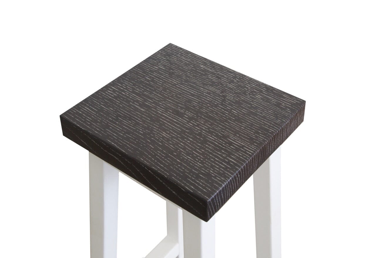 Square Bar Stool - White & Grey Limed Dining Furniture Beachwood Designs