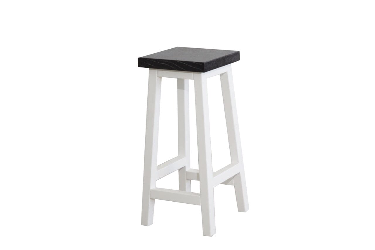 Square Bar Stool - White & Grey Limed Dining Furniture Beachwood Designs