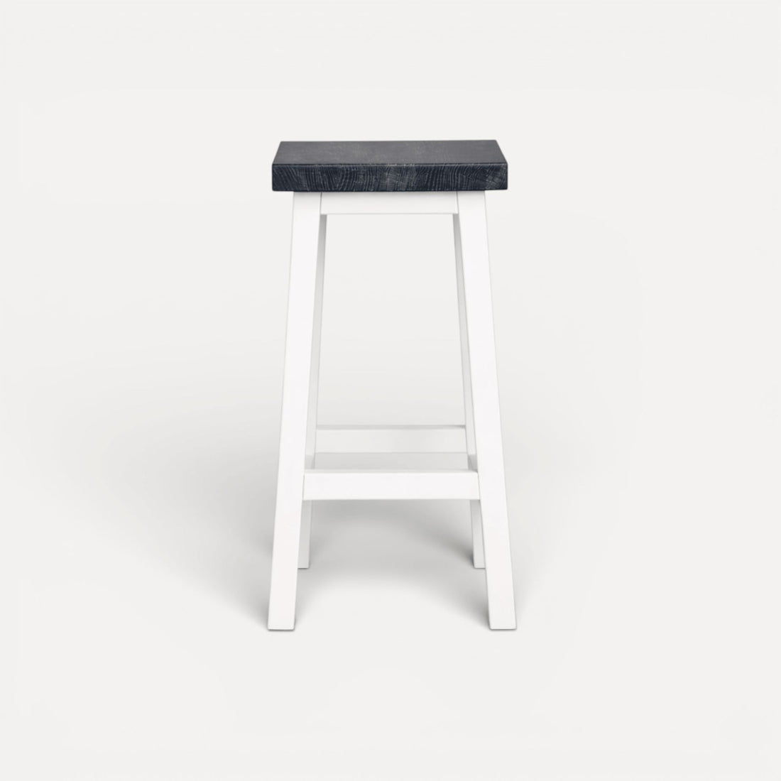Square Bar Stool - White & Grey Limed Dining Furniture Beachwood Designs