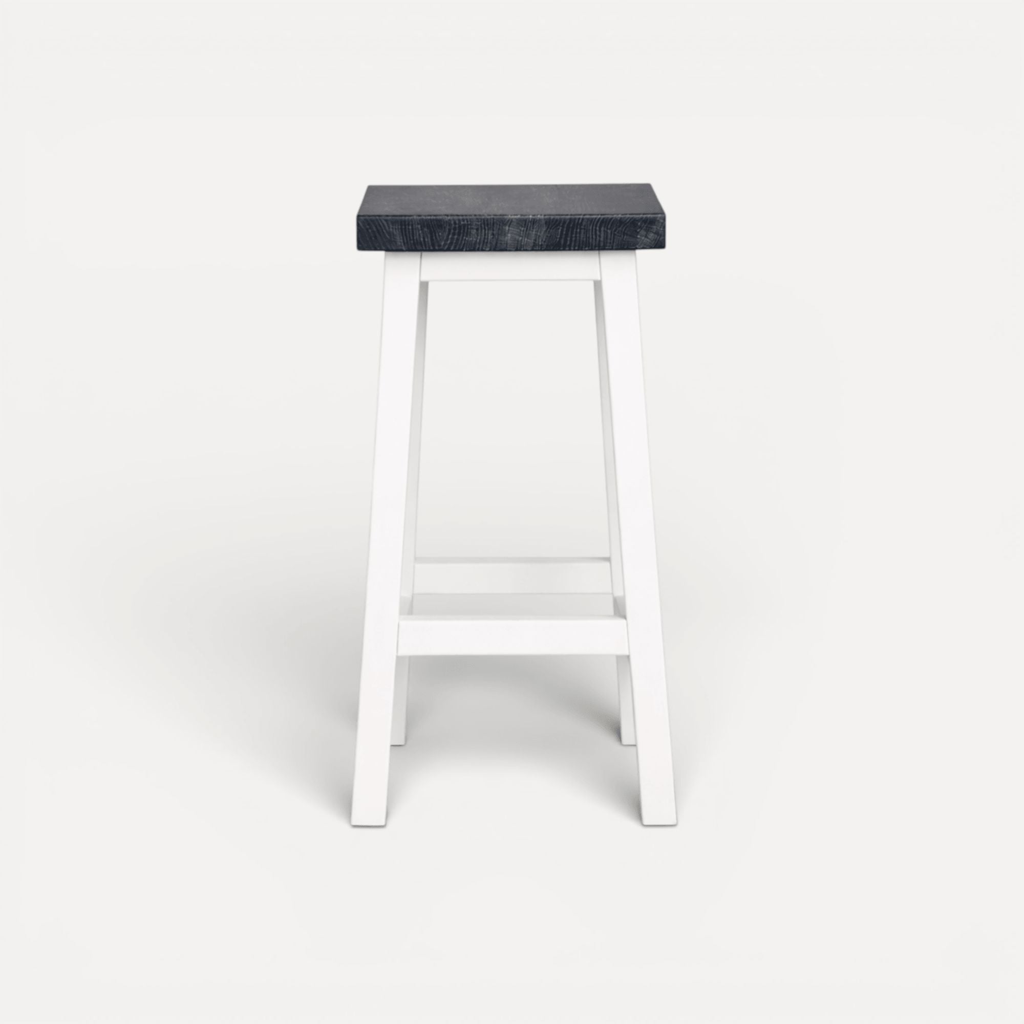 Square Bar Stool - White & Grey Limed Dining Furniture Beachwood Designs